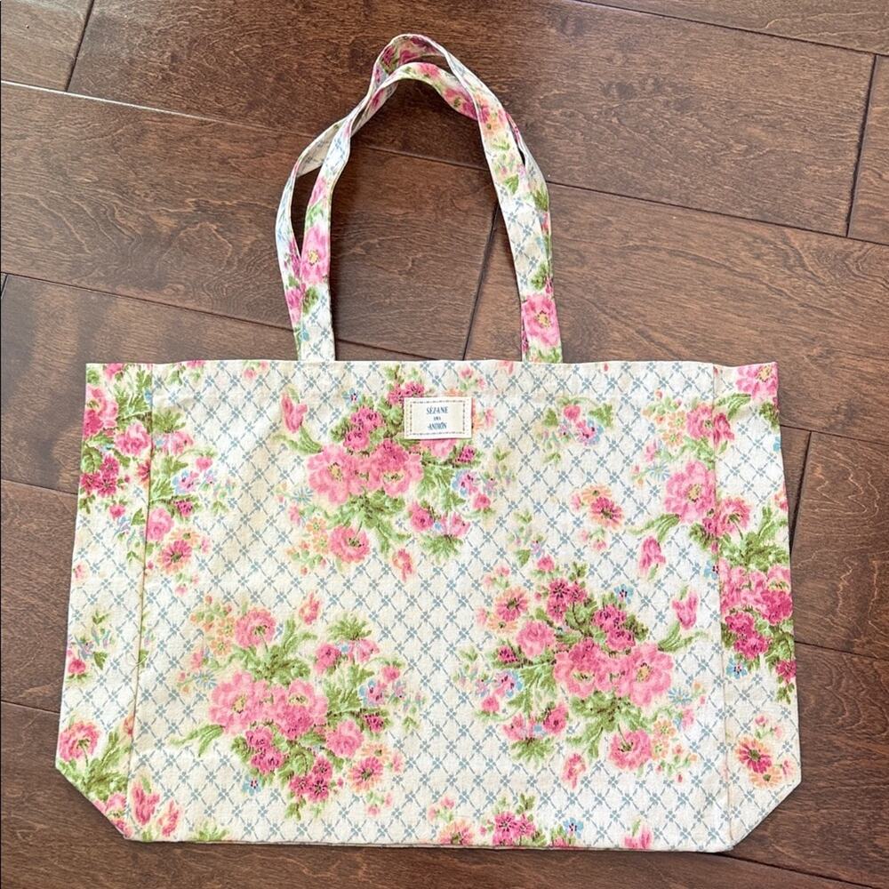 NWOT Sézane x Andion Floral Boho Hippie Garden Cottage Cotton Market Tote Bag